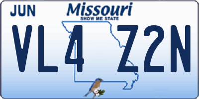 MO license plate VL4Z2N