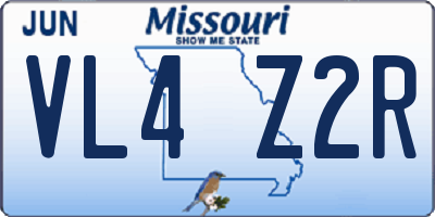 MO license plate VL4Z2R
