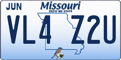MO license plate VL4Z2U