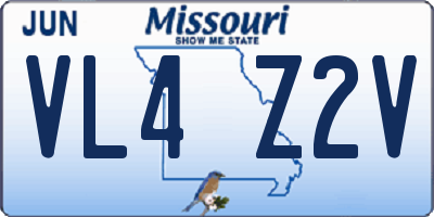 MO license plate VL4Z2V