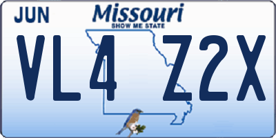 MO license plate VL4Z2X