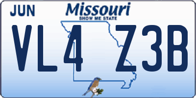 MO license plate VL4Z3B