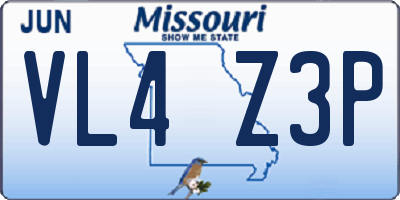 MO license plate VL4Z3P