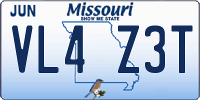 MO license plate VL4Z3T