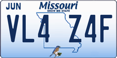 MO license plate VL4Z4F