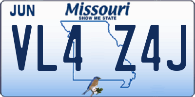 MO license plate VL4Z4J