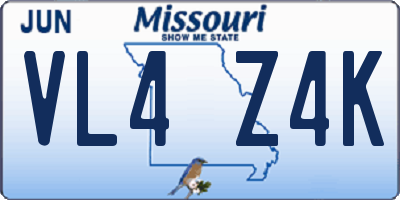 MO license plate VL4Z4K