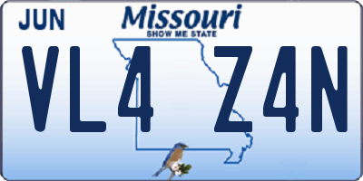 MO license plate VL4Z4N