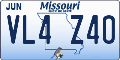 MO license plate VL4Z4O