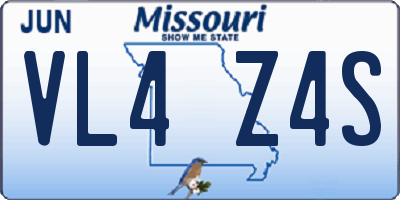 MO license plate VL4Z4S