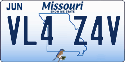 MO license plate VL4Z4V