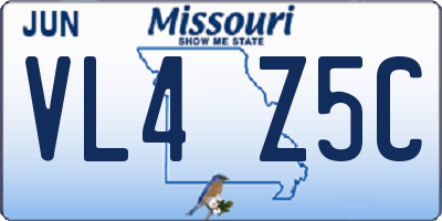 MO license plate VL4Z5C