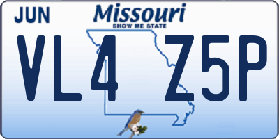 MO license plate VL4Z5P
