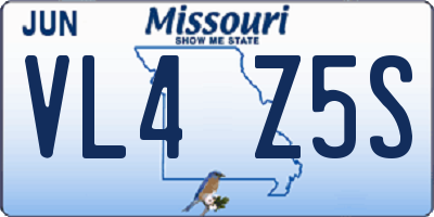 MO license plate VL4Z5S