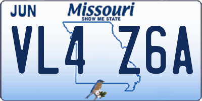 MO license plate VL4Z6A