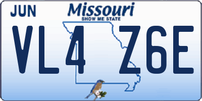 MO license plate VL4Z6E