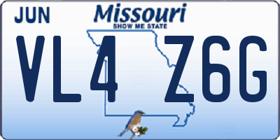 MO license plate VL4Z6G