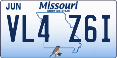 MO license plate VL4Z6I