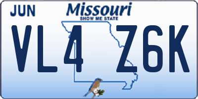 MO license plate VL4Z6K
