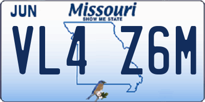 MO license plate VL4Z6M