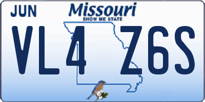 MO license plate VL4Z6S