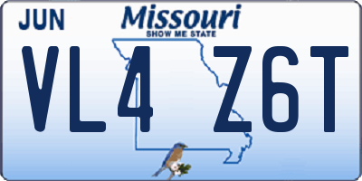MO license plate VL4Z6T