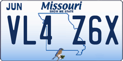 MO license plate VL4Z6X