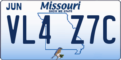 MO license plate VL4Z7C