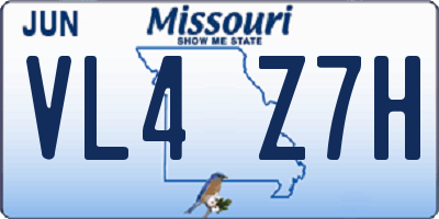 MO license plate VL4Z7H
