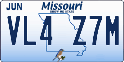 MO license plate VL4Z7M