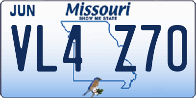 MO license plate VL4Z7O