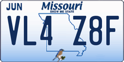 MO license plate VL4Z8F