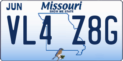 MO license plate VL4Z8G