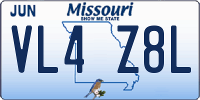 MO license plate VL4Z8L