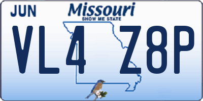 MO license plate VL4Z8P