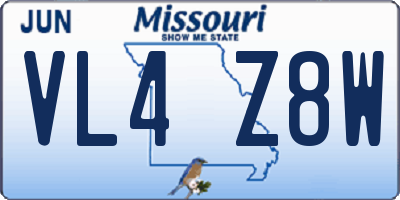 MO license plate VL4Z8W