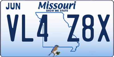 MO license plate VL4Z8X