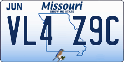 MO license plate VL4Z9C