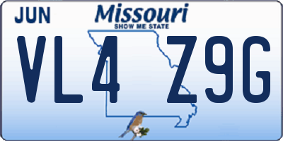 MO license plate VL4Z9G