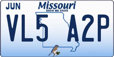 MO license plate VL5A2P