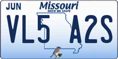 MO license plate VL5A2S