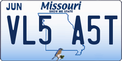 MO license plate VL5A5T
