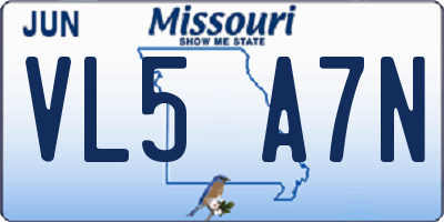 MO license plate VL5A7N