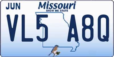 MO license plate VL5A8Q