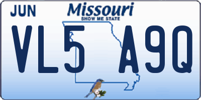 MO license plate VL5A9Q