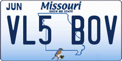 MO license plate VL5B0V