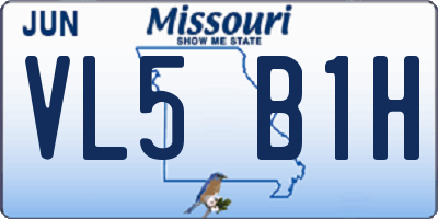 MO license plate VL5B1H