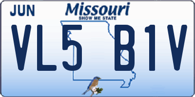 MO license plate VL5B1V