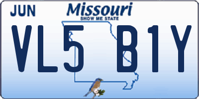MO license plate VL5B1Y