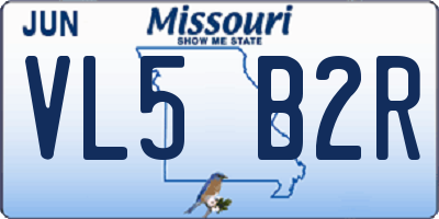 MO license plate VL5B2R